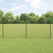vidaXL Staket med stolpar Grå 0.8 x 10 m Stål