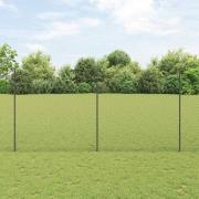 vidaXL Staket med stolpar Grå 1.6 x 10 m Stål