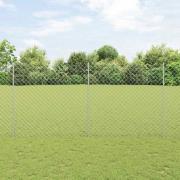 vidaXL Staket med stolpar Silver 1.6 x 10 m Stål
