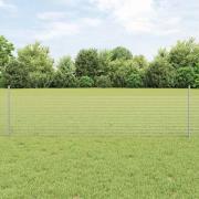 vidaXL Staket med stolpar Silver 0.5 x 10 m Stål