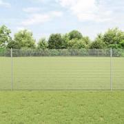 vidaXL Staket med stolpar Silver 1 x 10 m Stål