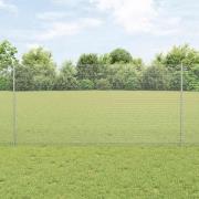 vidaXL Staket med stolpar Silver 1.2 x 10 m Stål