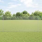vidaXL Staket med stolpar Silver 1.4 x 10 m Stål