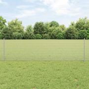 vidaXL Stängsel med stolpe Silver 0,6 x 25 m Stål