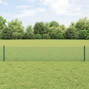 vidaXL Staket med stolpar Grön 0.4 x 25 m Stål