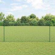 vidaXL Staket med stolpar Grön 1.4 x 50 m Stål
