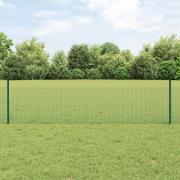 vidaXL Staket med stolpar Grön 0.5 x 100 m Stål