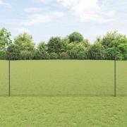 vidaXL Staket med stolpar Grå 1.4 x 10 m Stål