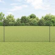 vidaXL Staket med stolpar Grå 1.6 x 10 m Stål