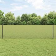 vidaXL Staket med stolpar Grå 0.6 x 25 m Stål