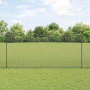 vidaXL Staket med stolpar Grå 1.4 x 25 m Stål