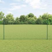vidaXL Staket med stolpar Grön 1.4 x 50 m Stål