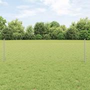 vidaXL Staket med stolpar Silver 0.5 x 50 m Stål