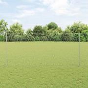 vidaXL Staket med stolpar Silver 1.4 x 50 m Stål