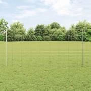 vidaXL Staket med stolpar Silver 1.2 x 25 m Stål