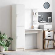 vidaXL Skrivbord med förvaring med dörr 2 pcs Vit 78.5 x 37 x 154.5 cm