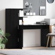 vidaXL Skrivbord med förvaring 2 pcs Svart ek 102 x 50 x 124 cm