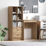 vidaXL Skrivbord med förvaring 2 pcs artisan ek 45,5 x 34 x 127 cm