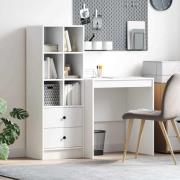 vidaXL Skrivbord med förvaring med låda 2 pcs Vit 70 x 50 x 76 cm