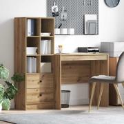 vidaXL Skrivbord med förvaring 2 pcs artisan ek 90 x 50 x 76 cm