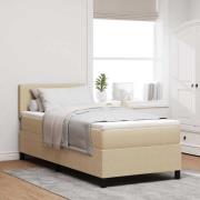 vidaXL LED Box Säng Ljusgrå och vit. 90 x 190 cm Kordread tyg