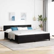 vidaXL Bäddfjäder med huvudgavel Svart 200 x 200 cm Sammet