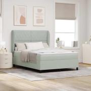 vidaXL Bäddfjäder med madrass Ljusgrå 190 x 140 cm Polyester