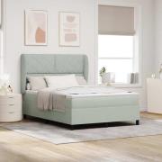 vidaXL Bäddfjäder med madrass Ljusgrå 190 x 140 cm Polyester