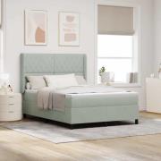 vidaXL Bäddfjäder med madrass Ljusgrå 140 x 200 cm Sammet