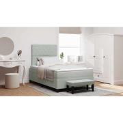 vidaXL Bäddfjäder med madrass Ljusgrå 120 x 200 cm Sammet