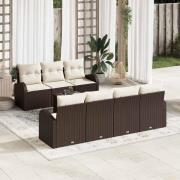 vidaXL Trädgårdsoffset 8 pcs Brun 55 x 55 x 37 cm konstrotting