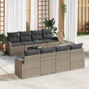 vidaXL Trädgårdsoffset 7 pcs Grå och Mörkgrå 55 x 55 x 37 cm
