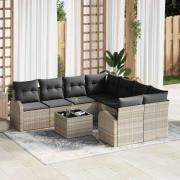 vidaXL Trädgårdsoffset 9 pcs 55 x 55 x 37 cm konstrotting