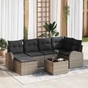 vidaXL Trädgårdsoffset 7 pcs Grå konstrotting