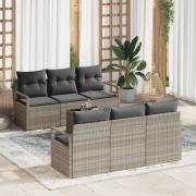 vidaXL Trädgårdsoffset 7 pcs Ljusgrå 55 x 55 x 37 cm konstrotting