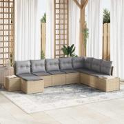 vidaXL Trädgårdsoffset med kudde 8 pcs 319 x 209 x 85 cm Poly rattan