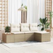 vidaXL med kudde Justerbar 4 pcs Beige 239 x 117 x 37 cm