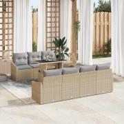 vidaXL Trädgårdsoffset 8 pcs beige och ljusgrå 100 x 55 x 73 cm