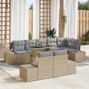 vidaXL Trädgårdsoffset 9 pcs beige och ljusgrå 100 x 55 x 73 cm