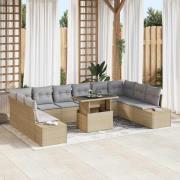 vidaXL Trädgårdsoffset 11 pcs beige och ljusgrå 100 x 55 x 73 cm