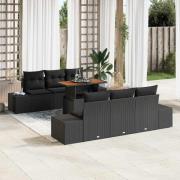 vidaXL Trädgårdsmöbelset 7 pcs Svart och Brunt 100 x 55 x 73 cm
