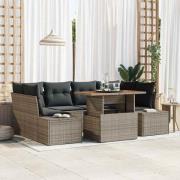 vidaXL Trädgårdsmöbelset med kudde 7 pcs Grå, Brun 100 x 55 x 73 cm