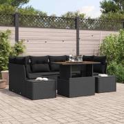 vidaXL Trädgårdsmöbelset 7 pcs Svart och Brunt 100 x 55 x 73 cm