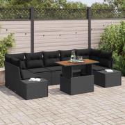 vidaXL Trädgårdsmöbelset 8 pcs Svart och Brunt 100 x 55 x 73 cm