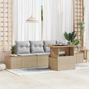vidaXL Trädgårdsmöbelset 5 pcs Beige och Grå 100 x 55 x 73 cm
