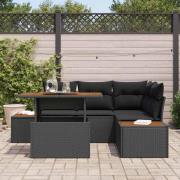 vidaXL Trädgårdsmöbelset 5 pcs Svart och Brunt 100 x 55 x 73 cm
