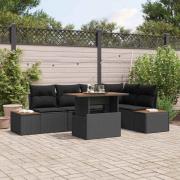 vidaXL Trädgårdsmöbelset 6 pcs Svart och Brunt 100 x 55 x 73 cm