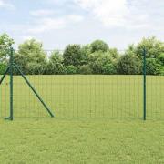 vidaXL Staket med stolpar Grön 1.2 x 10 m Stål