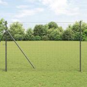 vidaXL Staket med stolpar Grå 1.5 x 10 m Stål