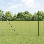 vidaXL Staket med stolpar Grå 1.6 x 10 m Stål